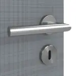 Detailansicht der Oberfläche von Cotton like Hygge Grau LA 24 mittig Basic Innentür - Huga