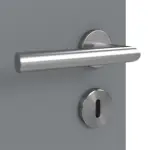 Detailansicht der Oberfläche von Ultramatt Hygge Grau LA 4 mittig Basic Innentür - Huga