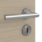 Detailansicht der Oberfläche von Strukturiert Taupe LA Bullauge Basic Innentür - Huga