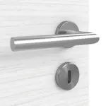 Detailansicht der Oberfläche von Strukturiert Weiß LA Bullauge Basic Innentür - Huga