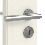 Detailansicht der Oberfläche von HUGA Innentür Landhaus 2 Weißlack Classic mit Lichtausschnitt LA