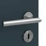 Detailansicht der Oberfläche von Titangrau A 416 Bullauge Typ LA-KR 350 PortaLit Zimmertür - Westag