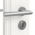 Detailansicht der Oberfläche von HUGA Innentür Kontur 1 Weißlack Classic mit Lichtausschnitt LA