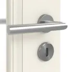 Detailansicht der Oberfläche von HUGA Innentür Kontur 2 Weißlack Classic mit Lichtausschnitt LA Sprosse 2/3