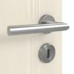 Detailansicht der Oberfläche von HUGA Innentür-Set Lärche lasiert Basic Durat stumpfeinschlagend mit Zarge und Drücker