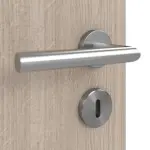 Detailansicht der Oberfläche von HUGA Innentür-Set Eiche grau Basic Durat stumpfeinschlagend mit Zarge und Drücker