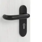 Detailansicht der Oberfläche von GARANT Rauchschutztür Authentic Grigio CePaL mit Lichtausschnitt LA-4 bandseitig