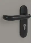 Detailansicht der Oberfläche von GARANT Rauchschutztür U12115SD Platingrau GHK08 mit Lichtausschnitt LA-4 bandseitig