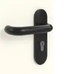 Detailansicht der Oberfläche von GARANT Rauchschutztür W980ST15 Platinweiß GHK08 mit Lichtausschnitt LA-4 bandseitig