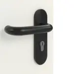 Detailansicht der Oberfläche von GARANT Rauchschutztür Weiß Struktur Premium GCK08 mit Lichtausschnitt LA-4 bandseitig