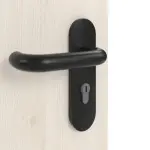 Detailansicht der Oberfläche von GARANT Rauchschutztür Authentic Perl CePaL mit Lichtausschnitt LA-4 mittig