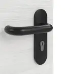 Detailansicht der Oberfläche von GARANT Rauchschutztür Quer Authentic Grigio GCK08 mit Lichtausschnitt LA-4 mittig