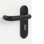 Detailansicht der Oberfläche von GARANT Rauchschutztür D354-60 Designer White Resopal mit Lichtausschnitt LA-4 mittig