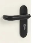 Detailansicht der Oberfläche von GARANT Rauchschutztür Weißlack 9010 mit Lichtausschnitt LA-4 mittig