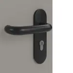 Detailansicht der Oberfläche von GARANT Rauchschutztür U12115SD Platingrau GHK08 mit Lichtausschnitt LA-4 mittig