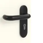 Detailansicht der Oberfläche von GARANT Rauchschutztür W980ST15 Platinweiß GHK08 mit Lichtausschnitt LA-4 mittig