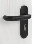 Detailansicht der Oberfläche von GARANT Rauchschutztür Authentic Grigio CePaL mit Lichtausschnitt LA-5 bandseitig