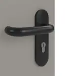 Detailansicht der Oberfläche von GARANT Rauchschutztür U12115SD Platingrau GHK08 mit Lichtausschnitt LA-5 bandseitig