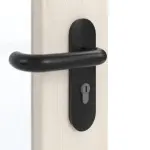 Detailansicht der Oberfläche von GARANT Rauchschutztür Authentic Perl CePaL mit Lichtausschnitt LA-5 schlossseitig