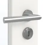 Detailansicht der Oberfläche von GARANT Schallschutztür Weißlack 9016 CePaL mit Lichtausschnitt LA-2