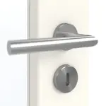 Detailansicht der Oberfläche von GARANT Schallschutztür 0105-60 Pearl White CePaL mit Lichtausschnitt LA-3