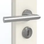 Detailansicht der Oberfläche von GARANT Schallschutztür Weißlack 9010 CePaL mit Lichtausschnitt LA-3