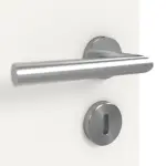 Detailansicht der Oberfläche von GARANT Schallschutztür Weißlack 9016 mit Lichtausschnitt LA-4 bandseitig