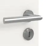 Detailansicht der Oberfläche von GARANT Schallschutztür Quer Authentic Bianco CePaL mit Lichtausschnitt LA-4 mittig