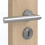 Detailansicht der Oberfläche von GARANT Schallschutztür Authentic Achat CePaL mit Lichtausschnitt LA-4 schlossseitig