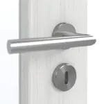 Detailansicht der Oberfläche von GARANT Schallschutztür Authentic Grigio CePaL mit Lichtausschnitt LA-4 schlossseitig