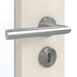 Detailansicht der Oberfläche von GARANT Schallschutztür Authentic Perl CePaL mit Lichtausschnitt LA-4 schlossseitig