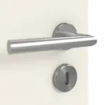 Detailansicht der Oberfläche von GARANT Schallschutztür Weißlack 9010 mit Lichtausschnitt LA-5 bandseitig