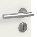 Detailansicht der Oberfläche von GARANT Schallschutztür Weiß Struktur Premium CePaL mit Lichtausschnitt LA-5 bandseitig