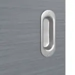 Detailansicht der Oberfläche von Schiebetür Strukturiert Hygge Grau LA Bullauge Basic - Huga