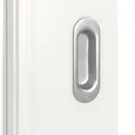 Detailansicht der Oberfläche von Landhaus 4 LA Sprosse 1/3 Classic Durat Verkehrsweiß RAL 9016 Schiebetür - Huga