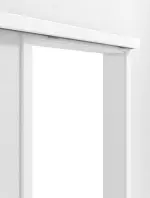 Detailbild von Schiebetürsystem PortaLit Esche Weiß Pore ES242 vor der Wand laufend mit Zarge - Westag