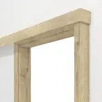 Detailansicht von Schiebetürsystem vor der Wand laufend Hamilton Eiche CPL mit Zarge - Classen