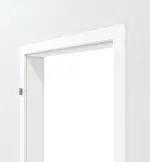 Detailansicht von Zarge für Wohnungseingangstüren Esche Weiß Lamikor mit runder Kante - Kilsgaard