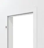 Detailansicht von Zarge für Schallschutztüren Uni Grau Lamikor mit eckiger Kante - Kilsgaard