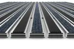 Detailansicht frontal von Aluprofilmatte KLASSIK Rips T06PP blau/grau / Safe R01V schwarz - Entrada