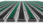 Detailansicht frontal von Aluprofilmatte KLASSIK Rips T01PP schwarz / Work B07 grün - Entrada