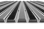 Detailansicht frontal von Aluprofilmatte KLASSIK Safe R02V grau / Brush BL01 schwarz - Entrada