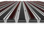 Detailansicht frontal von Aluprofilmatte KLASSIK Safe R01V schwarz / Work B04 brau - Entrada