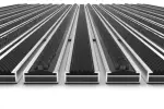Detailansicht frontal von Aluprofilmatte KLASSIK Safe R01V schwarz / Work B02 grau - Entrada