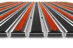 Detailansicht frontal von Aluprofilmatte KLASSIK Safe R01V schwarz / Work B08 orange - Entrada