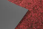 Detailansicht von Ober- und Untermaterial von Fußmatte KLASSIK Nylonfaser 652 rot meliert - Entrada