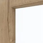 Detailansicht des Lichtausschnitts von GARANT Wohnungseingangstür Authentic Risseiche GCK08 mit Lichtausschnitt LA-4 bandseitig