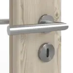 Detailansicht der Oberfläche von HÖRMANN Doppelflügeltür Gebürstete Lärche hell Duradecor ProLine mit Lichtausschnitt LA 11 mit Zarge