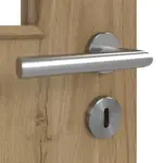 Detailansicht der Oberfläche von HÖRMANN Doppelflügeltür Natureiche Duradecor ProLine mit Lichtausschnitt LA 12 mit Zarge