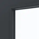 Detailansicht des Lichtausschnitts von Doppelflügeltür LA 24 bandseitig Basic Anthrazit RAL 7016 Lack inkl. Zarge - Huga